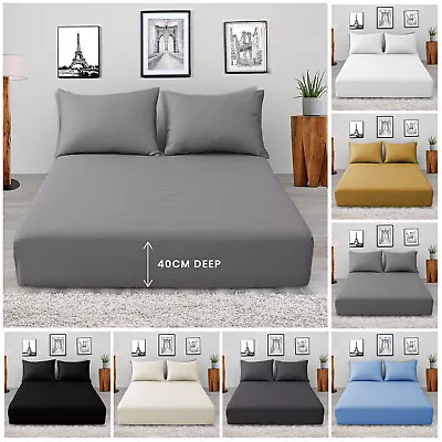 $10.99 • Buy 2000TC Ultra Soft Fitted Sheet Super King/King/Queen/Double/K Single/Single Bed