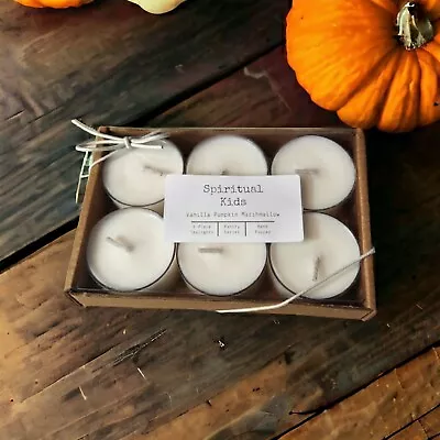 Vanilla Pumpkin Marshmallow Soy Tealights 6 Count Essential/Fragrant Oils  • $8.99