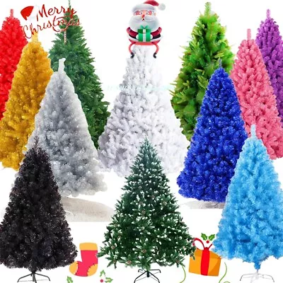 5FT 1.5M Christmas Tree Multicolour Fluffy Tips Metal Stand Easy Assembly Xmas • $64.99