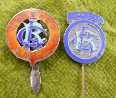 £128.43 • Buy #d263.  Two  Horse Racing   Badges - Committee Pin & Steward  Silver Lapel Badge