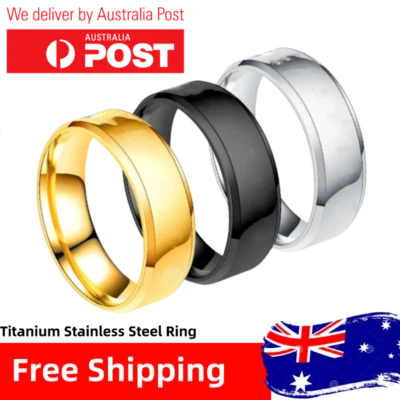 $3.99 • Buy Wedding Ring Men Women Bands Rings Titanium Stainless Brushed Polished Finish