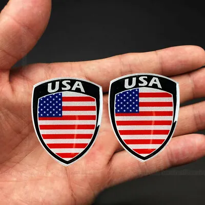 US USA Flag Reflective Sticker Car Logo Car Emblem Metal Badge Decal Accessories • $8.99