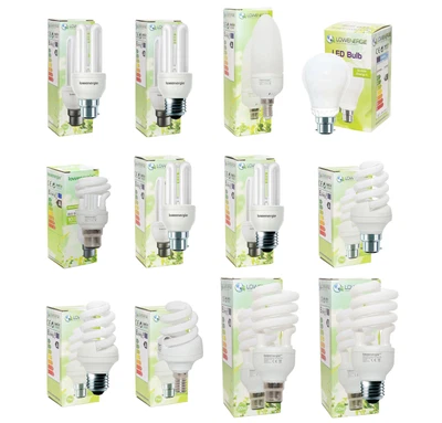 £4.69 • Buy Energy Saving CFL LED Light Bulbs Bayonet B22 B15 E14 E27 Cap Stick Spiral Lamp