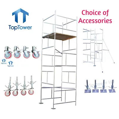 Scaffold Tower DIY 5.5m 4x4 X 18ft Working Height Galvanised Steel Towers • £359