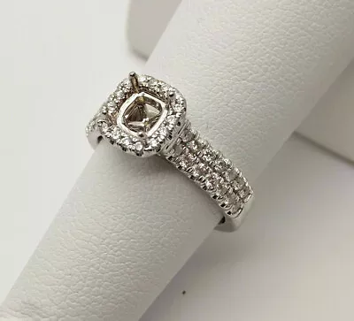 Martin Flyer .50ctw Diamonds & 14k White Gold Halo Engagement Ring Setting • $1699.99