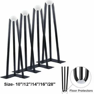 4x Hairpin Legs Hair Pin Legs Set For Furniture Bench Desk Table DIY 4''-28'' • £13.99