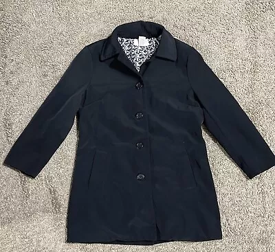 Merona Coat Jacket Womens Small Black Outdoor Buttons Ladies Casual Rain Gear • $9.90