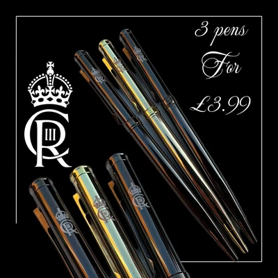 £3.99 • Buy The Coronation Of The King And The Queen Consort Gifts 3 PENS Charless III Gift