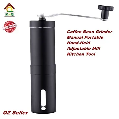 Coffee Bean Grinder Manual Hand-Held Adjustable Mill Portable Kitchen Tool • $25.50