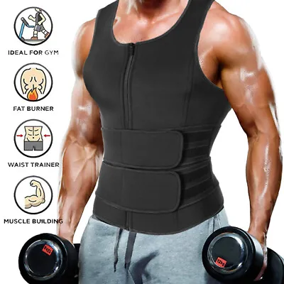 Waist Trainer Vest Trimmer Belt For Men Women Fat Burning Sauna Sweat Tank Top  • £20.99