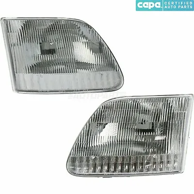Halogen Head Lamp Assembly Left & Right Fits 1997-2003 Ford F-150 Heritage Capa • $128.44