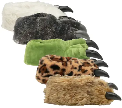 £14.99 • Buy Unisex Bear Claw Slipper Mens Womens Animal Feet Faux Fur Monster Shoes Slippers