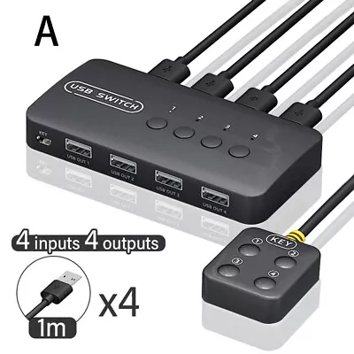 USB KVM Switch 4 In 4 Out USB Switch For Computer Keyboard Mouse Printer Monitor • $28.84