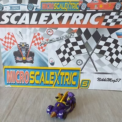 Wacky Races Micro Scalextric Dick Dastardly & Muttley Mean Machine 9v  1:64 Used • £11.99