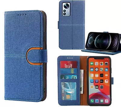 Xiaomi Mi 12 Pro 5g PU Leather Wallet Case Canvas Finish Combined • $7.50