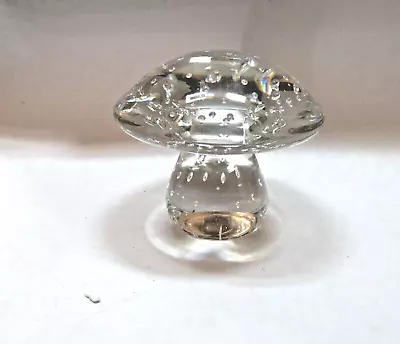 Viking Crystal Glass Charm Mushroom Bubbles Paperweight 3  X 3  Vintage Mint • $95