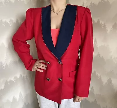 Vintage Rare Womens Chanel Red/Blue Blazer Size M • $40