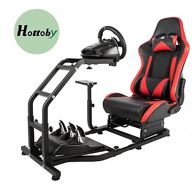 £259.99 • Buy Hottoby Racing Simulator Cockpit Stand Or Red / Black Seat Fit Logitech G27 G29
