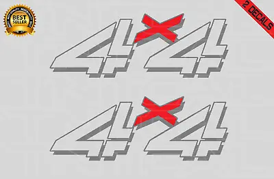 4x4 Decal Set Fits 1999 - 2006 Chevy Silverado GMC Sierra Sticker Gray/red • $16.65