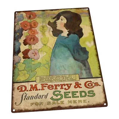 Flower Seeds Vintage Advertisement Metal Sign; Decor For Porch Patio Or Deck • $109.99