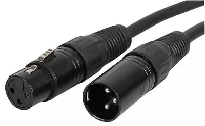 XLR Extension Lead 3 Pin PRO Microphone Male To Female Cable MIXER AMP MUSIC • £4.99