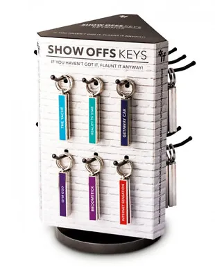 £4.49 • Buy Show Offs Keys Funky Metal Key Rings Choose Various Worded Designs PERFECT GIFT!