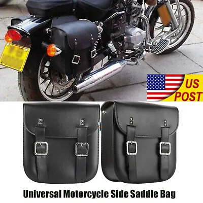 Motorcycle PU Side Saddle Bags For Yamaha Virago XV 250 500 535 700 750 920 1100 • $59.64