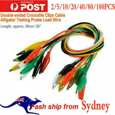 UP100PCS Double-ended Crocodile Clips Cable Alligator Testing Probe Lead Wire • $4.90