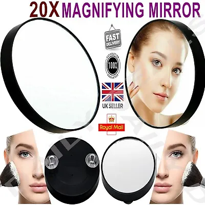 20x Magnifying Mirror Handheld Pocket Vanity Travel Cosmetic Beauty Eye Make Up • £3.99