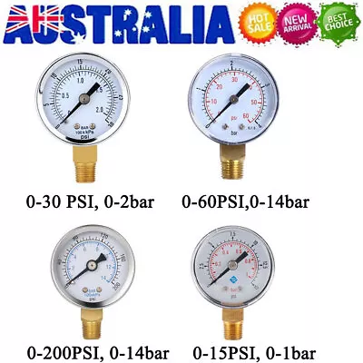 Oil Water Pressure Gauge NPT 0~153060200PSI Air Compressor Pressure Gauge • $13.28