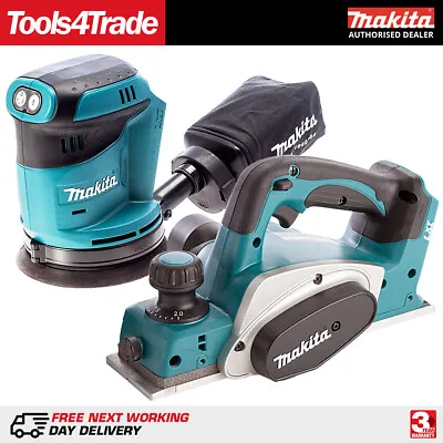 Makita DBO180Z 18V LXT Li-ion Orbital Sander With DKP180Z 82mm Planer Body Only • £276