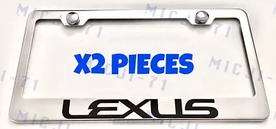 X2 Lexus Stainless Steel Chrome Mirror License Plate Frame Rust Free W/ Caps • $19.50