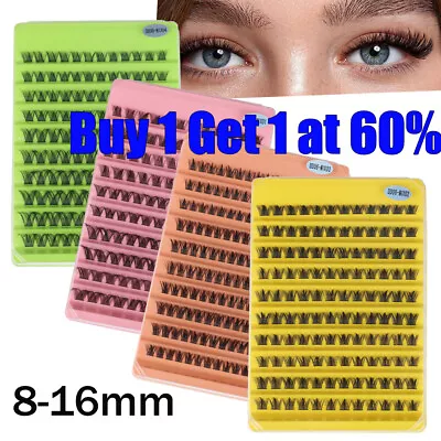 120 Cluster Lashes Individual Eyelashes D Curl Extension False Mixed Length UK • £3.95