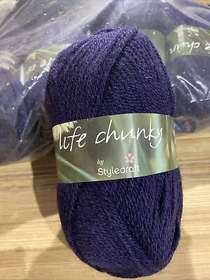 Stylecraft Life Chunky 10 X 100g Balls In Damson  • £30