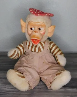 Vintage GUND RUBBER FACED MONKEY ~ 12 Tall ~ Mid Century Plush Toy • $45