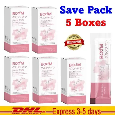 5x Boom Gluta Shots Instant Powder Radiant Absorbed Anti-Oxidant Booster • $97.50