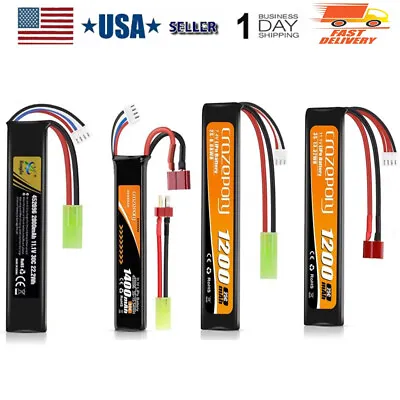 2S 3S 2000mAh 7.4V/11.1V Airsoft LiPo Battery Deans T Plug Mini Tamiya Connector • $18.90