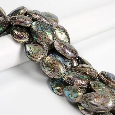 Natural Abalone Puffy Oval Nugget Shape Beads Size Approx 25x35mm 15.5  Strand • $19.79