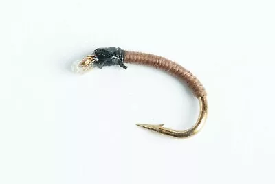 Bling Midge Nymph Fly 6-Pack - Black Brown & Tan • $6.99