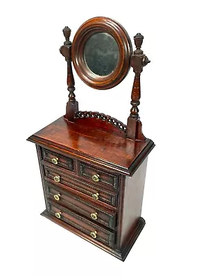 Antique Miniature 19th Century Wood Oak Dresser With Mirror Apprentice Furniture • £215.10