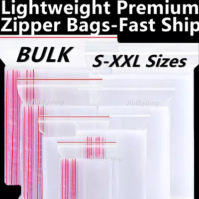 Clear Reclosable Zipper Bags Zip Seal Baggies Plastic Top Lock 1Mil PE Storage • $104.93