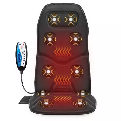 Massage Seat Cushion With Heat10 Vibration Motors Seat Warmer Back Massager... • $86.44