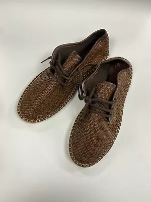 Mens Massimo Dutti Woven Leather Espadrille Shoes - UK 11 / EU 45 • £65