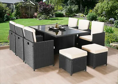 £1195.95 • Buy Cube 2019 Rattan Garden Furniture Set Chairs Table Outdoor Patio Wicker 10 Seats