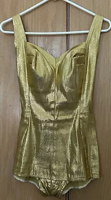 Vintage Iconic Cole Of California Gold Lame Swimsuit • $150