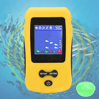 Wireless Fish Finder Sonar Sensor Depth Echo Sounder Fishing Tackle With Vis REL • £73.18