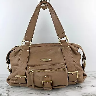 MK Michael Kors Austin Taupe Large Leather Beige Purse Satchel Women Bag RARE • $225