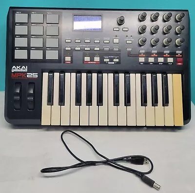 Akai Professional MPK25 25-Key USB MIDI Keyboard Controller. Turns On Parts • $70