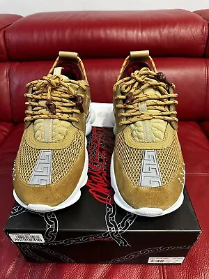 Versace Men’s Sneakers Chain Reaction Tan Size 45 Tan • $400