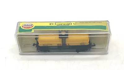 N Scale Model Power Shell Oil Co. 3455 Freight Chemical Tank Car Yellow • $14.95